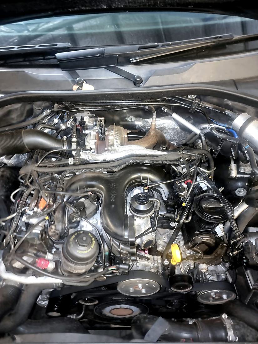 European engine bay during diagnostics